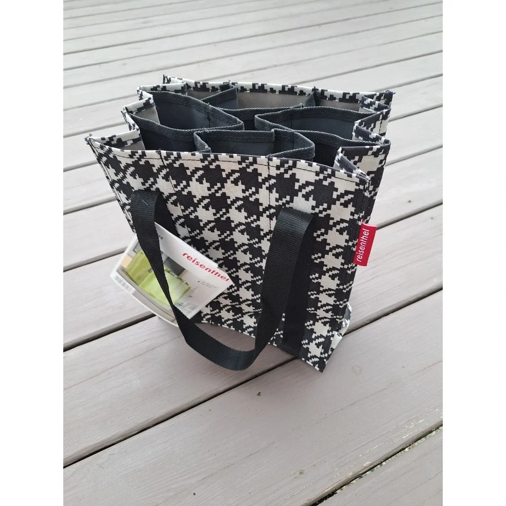 Reisenthel Bottle Shopping Bag Houndstooth Pattern NWT